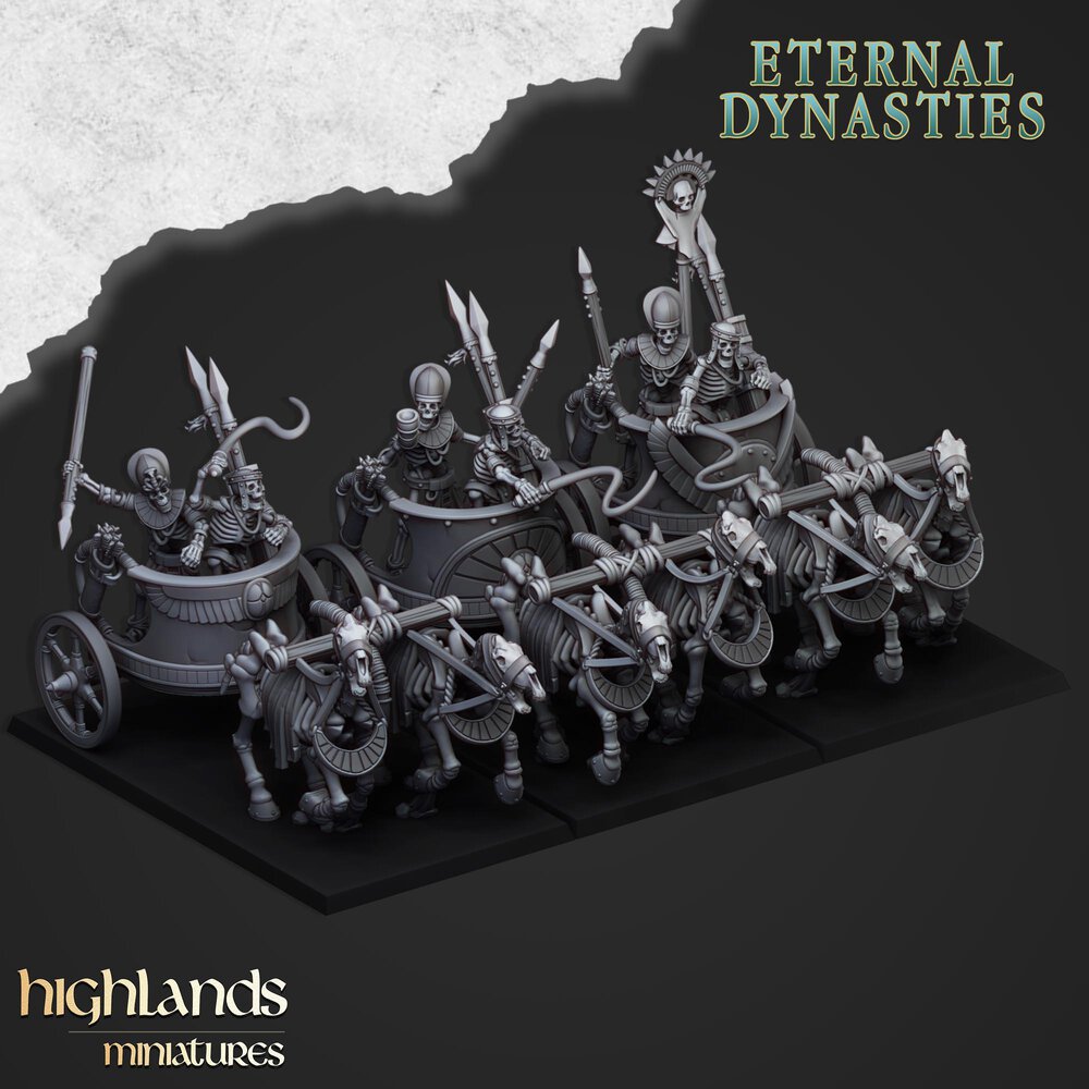 Ancient Skeleton chariot unit 3d render