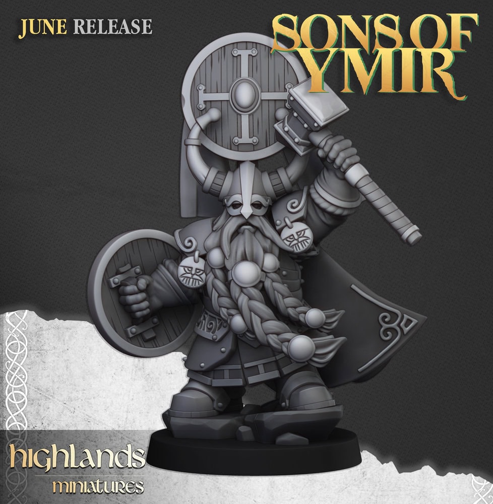 Sons of Ymir dwarf prince with hammer 3d render