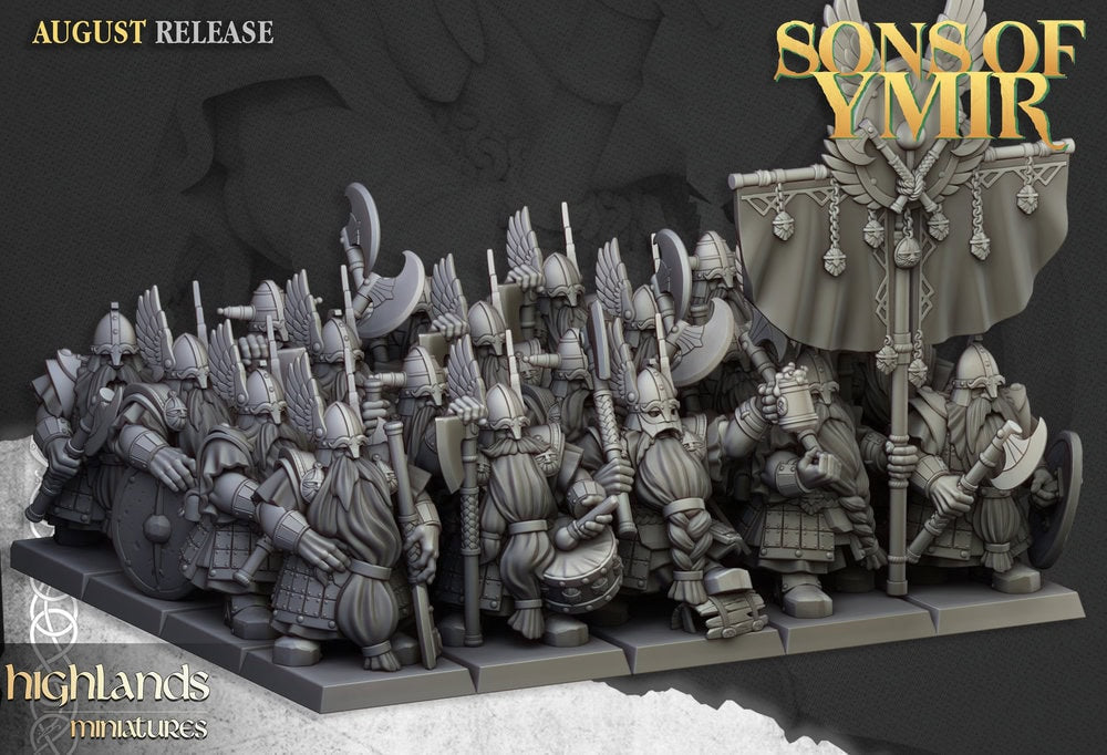 Sons of Ymir dwarf veterans unit 3d render