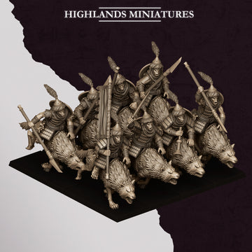 Sons of Marduk Hobgoblin Wolf Riders with Lances | Highlands Miniatures