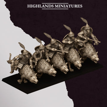 Sons of Marduk Hobgoblin Wolf Riders with Bows | Highlands Miniatures