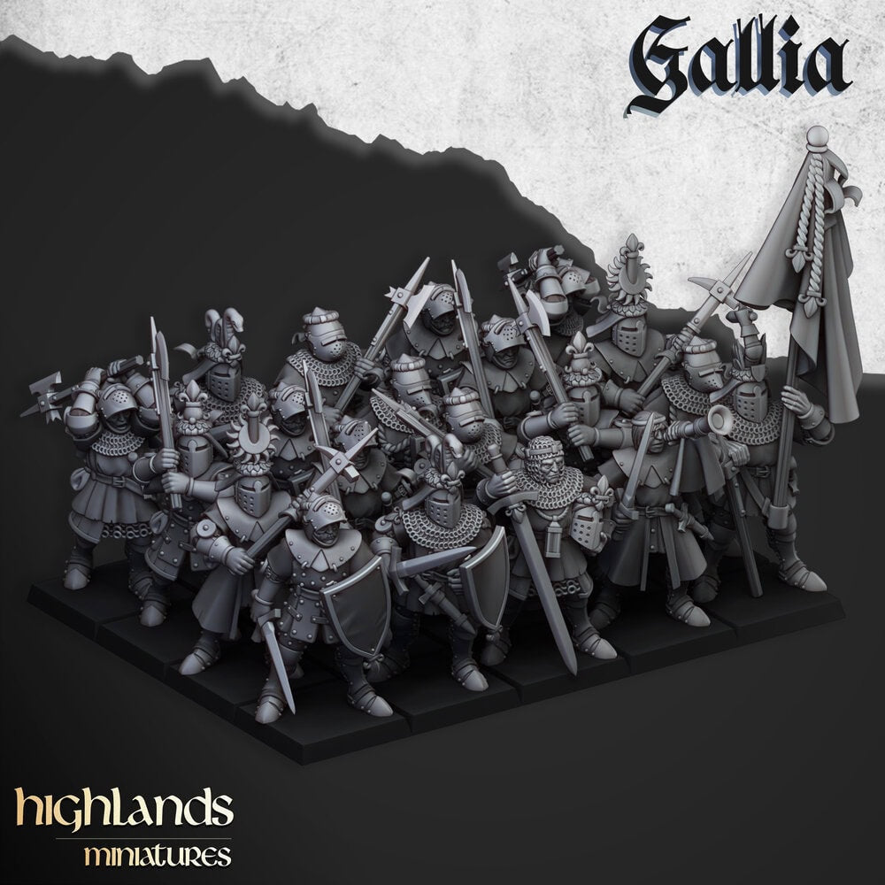 Knights of Gallia on foot unit 3d render