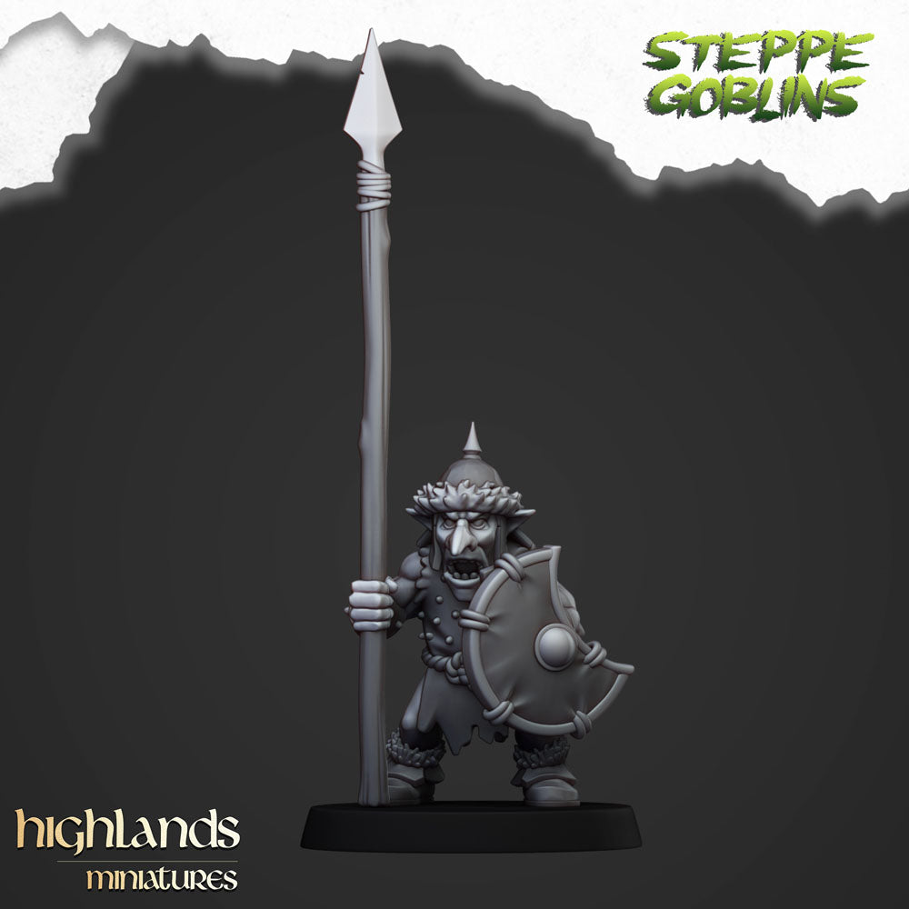 Steppe goblin infantry with spear and shield 1 render