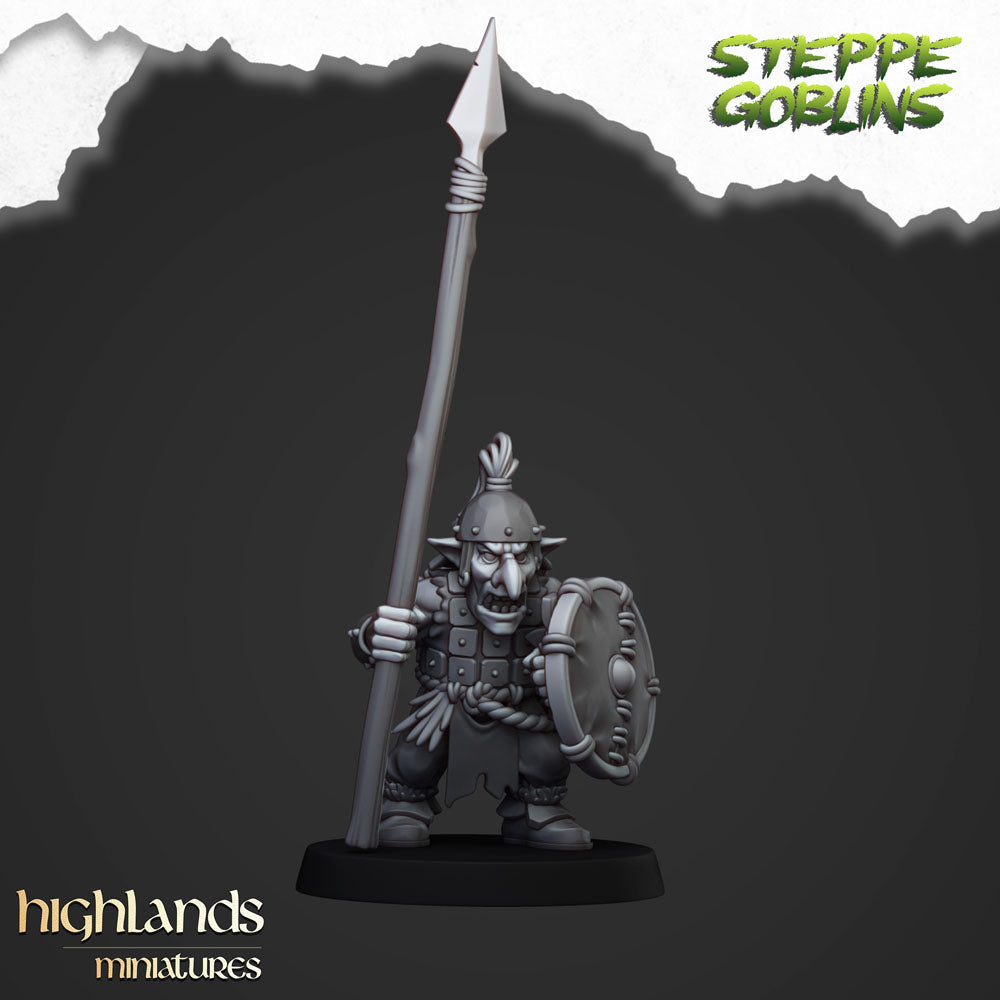 Steppe goblin infantry with spear and shield 3 render