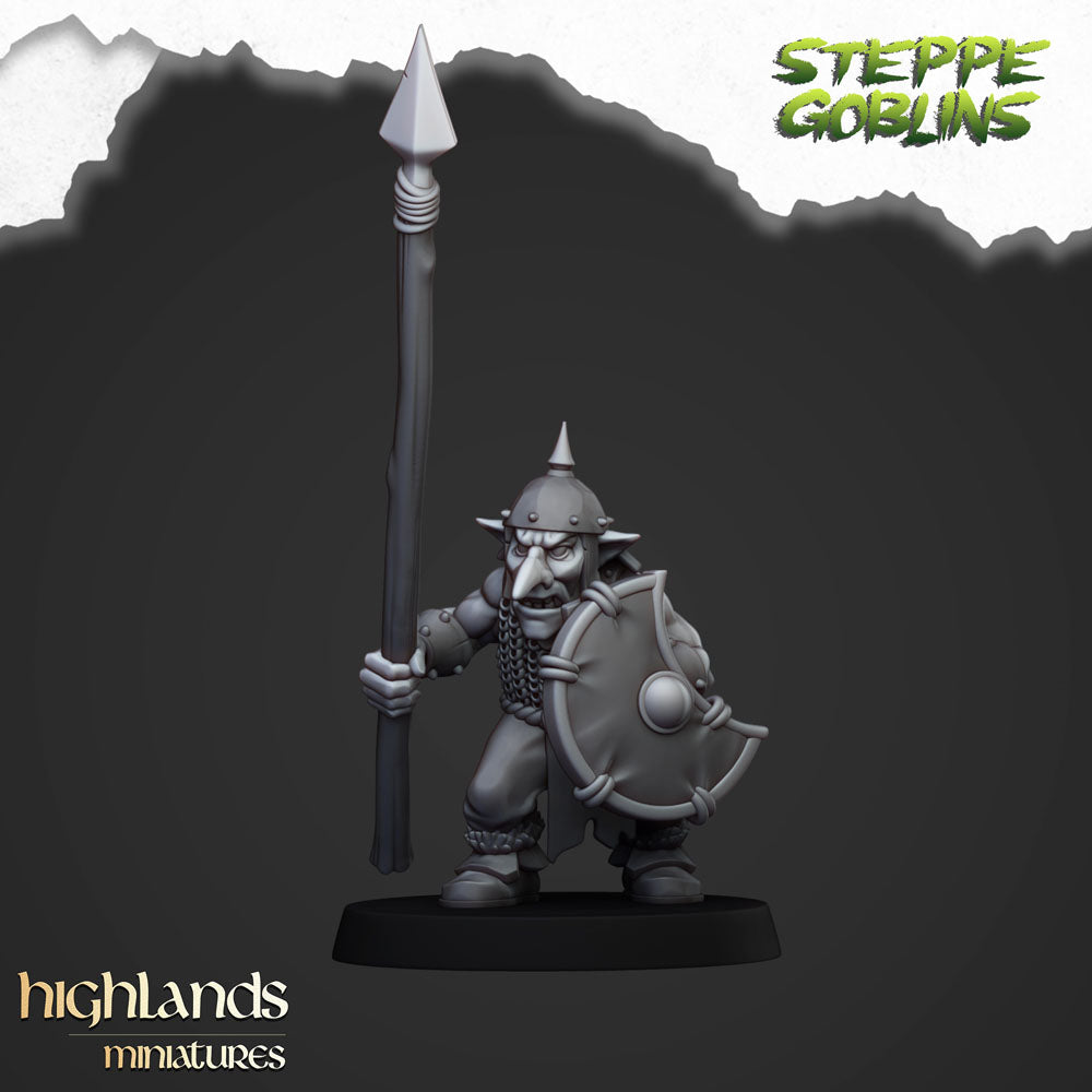 Steppe goblin infantry with spear and shield 5 render