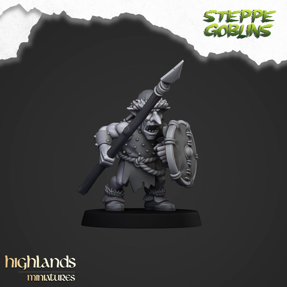 Steppe goblin infantry with spear and shield 8 render