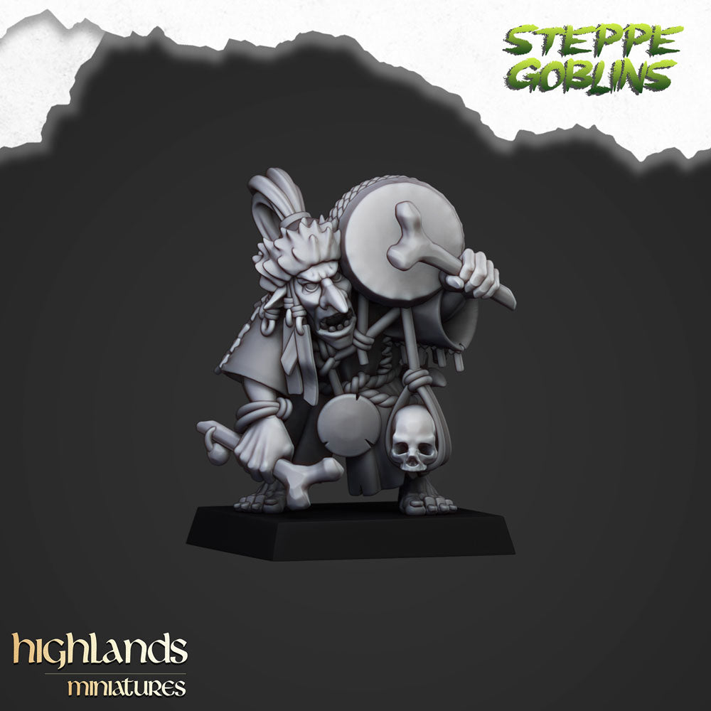 Steppe goblin shaman banging his drum render