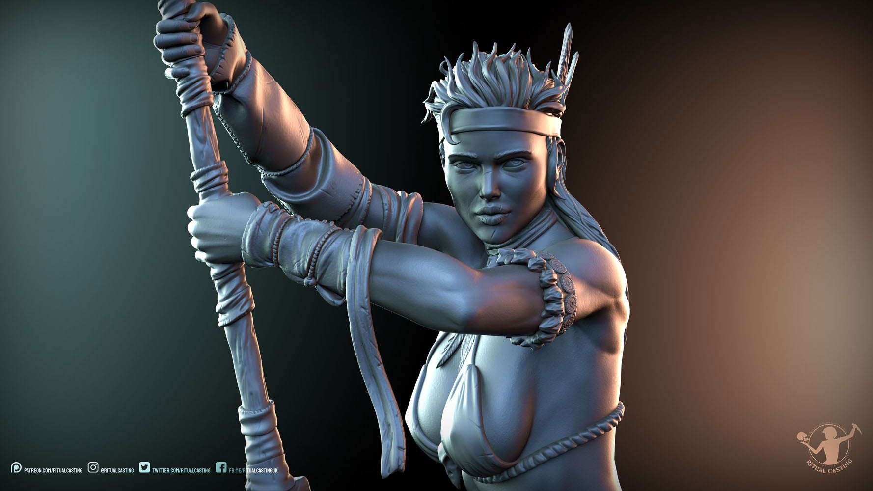 Ishka the Barbarian Princess close up render