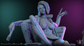 Molly Mayhem NSFW sitting in a chair render